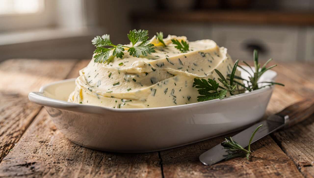Recette du beurre &agrave; l'ail et aux fines herbes