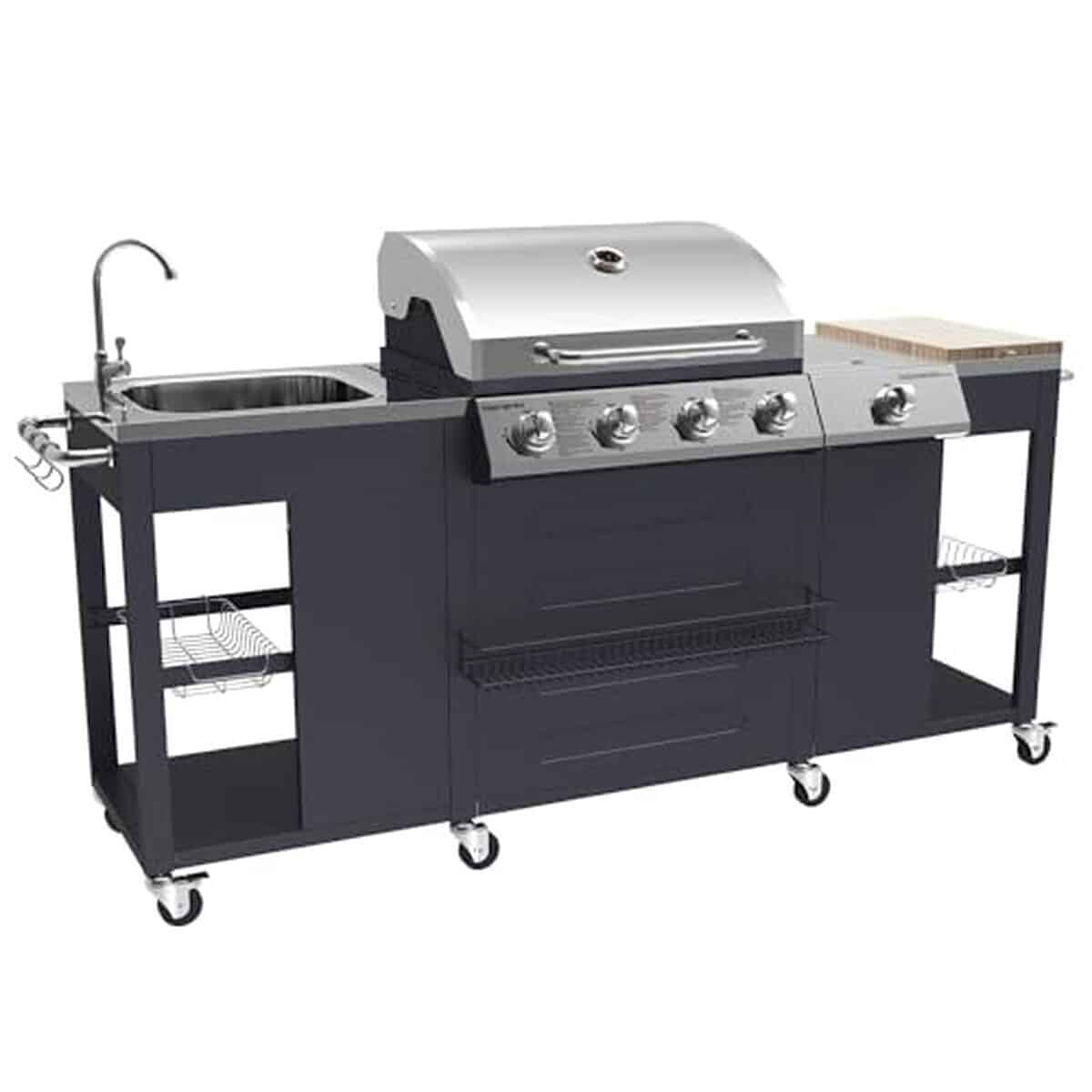 Test : cuisine extérieure Texas HAPPY GARDEN 4+1 brûleurs 17, 2 kW