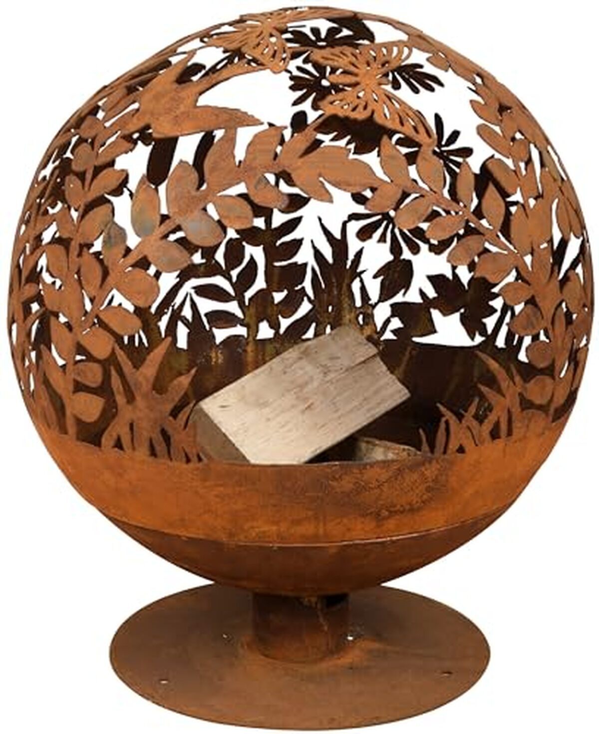 Test du brasero métal globe feuille : ambiance et design rouillé Ø 58 cm