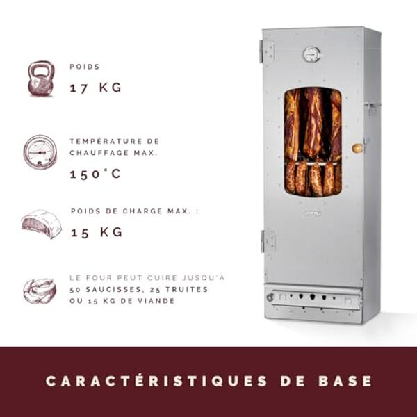 Découvrez notre test détaillé du fumoir portable Kaiser Company de 100 litres : un allié en acier inoxydable et bois pour des saveurs authentiques
