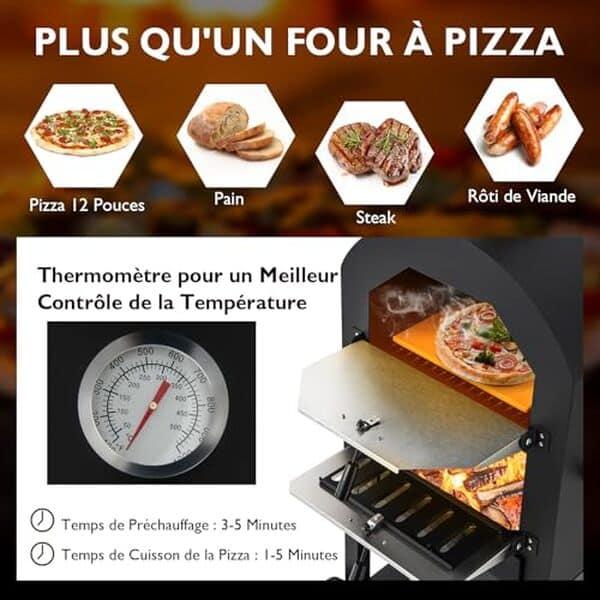 Découvrez notre avis sur le four à pizza extérieur GYMAX 162CM. Une cuisson simple et efficace pour des pizzas savoureuses en plein air !
