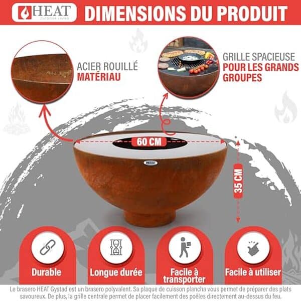 Découvrez notre test complet du brasero HEAT outdoor living Gystad, l'accessoire indispensable pour profiter de vos soirées en extérieur avec style et chaleur