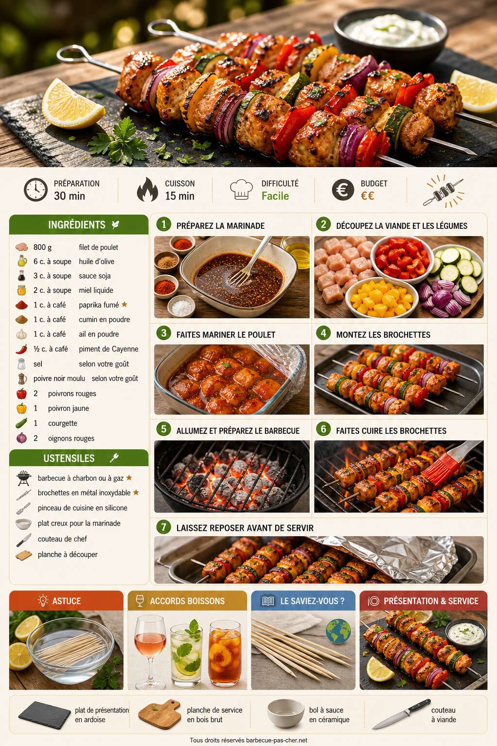 Fiche recette Brochette barbecue : conseils et recette parfaite Fiche recette Brochette barbecue : conseils et recette parfaite