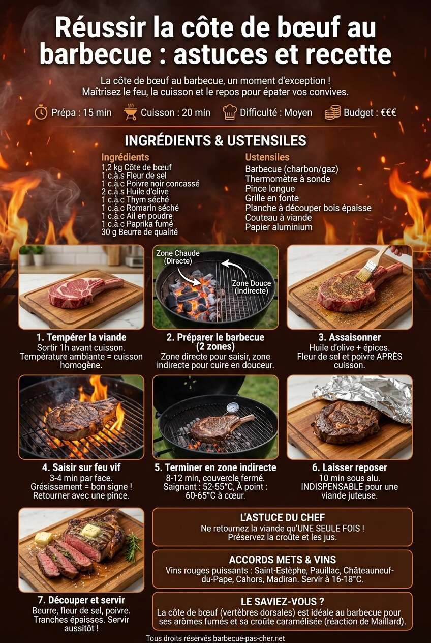 Fiche recette Réussir la côte de bœuf au barbecue : astuces et recette Fiche recette Réussir la côte de bœuf au barbecue : astuces et recette