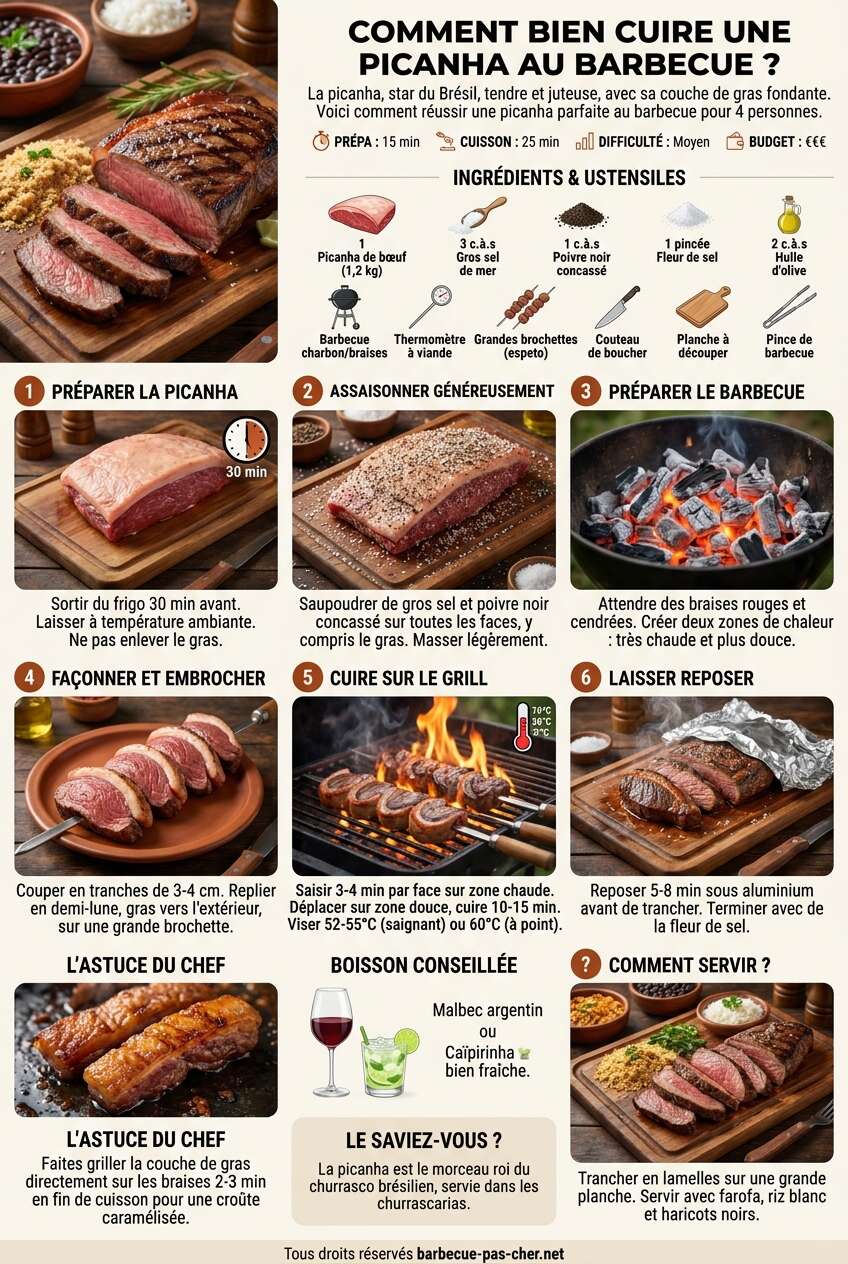Fiche recette Comment bien cuire une picanha au barbecue ?